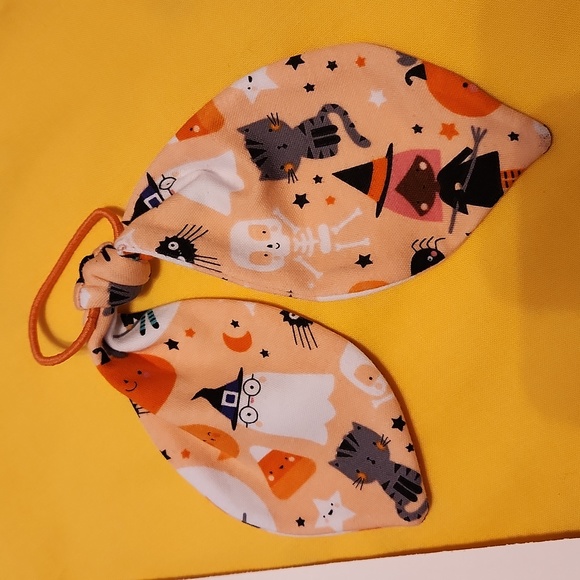 Haloween Handmade Spandex/Polyester Headband and Hair Bow. - Picture 2 of 6